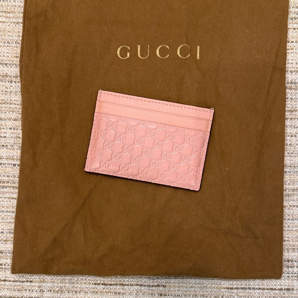Gucci Blush Pink MicroGuccissima Card Holder